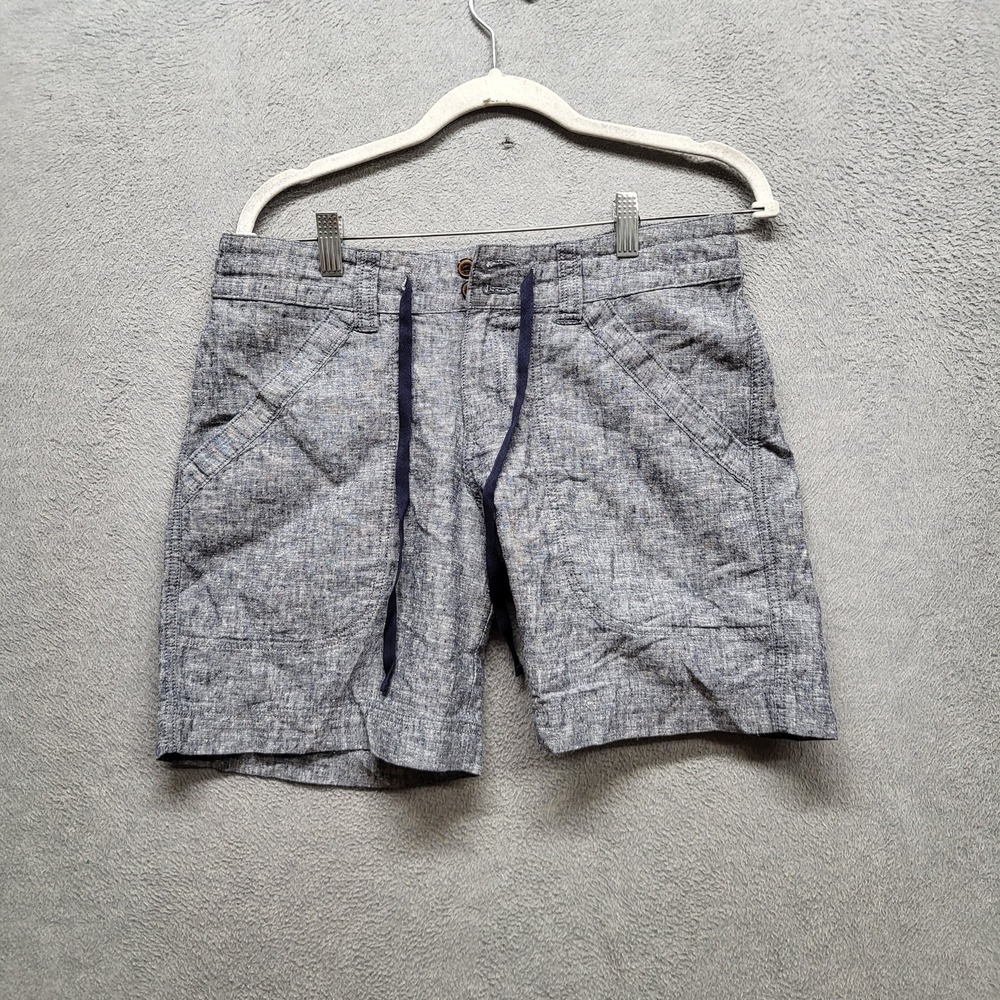 Patagonia Women Shorts 6 Gray Cotton Hemp Organic Casual Button 8" Inseam